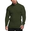 COOFANDY Mens Pullover Sweaters Fashion Diamond Knit Sweater Stylish Knitwear Lightweight Jumper(Army Green)