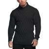 COOFANDY Mens Pullover Sweaters Fashion Diamond Knit Sweater Stylish Knitwear Lightweight Jumper(Black)