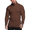 COOFANDY Mens Pullover Sweaters Fashion Diamond Knit Sweater Stylish Knitwear Lightweight Jumper(Dark Brown)