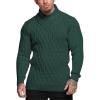 COOFANDY Mens Pullover Sweaters Fashion Diamond Knit Sweater Stylish Knitwear Lightweight Jumper(Green)