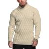 COOFANDY Mens Pullover Sweaters Fashion Diamond Knit Sweater Stylish Knitwear Lightweight Jumper(Khaki)