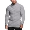 COOFANDY Mens Pullover Sweaters Fashion Diamond Knit Sweater Stylish Knitwear Lightweight Jumper(Light Grey)