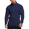 COOFANDY Mens Pullover Sweaters Fashion Diamond Knit Sweater Stylish Knitwear Lightweight Jumper(Navy Blue)