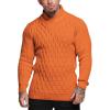 COOFANDY Mens Pullover Sweaters Fashion Diamond Knit Sweater Stylish Knitwear Lightweight Jumper(Orange)