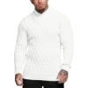 COOFANDY Mens Pullover Sweaters Fashion Diamond Knit Sweater Stylish Knitwear Lightweight Jumper(White)