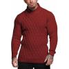 COOFANDY Mens Pullover Sweaters Fashion Diamond Knit Sweater Stylish Knitwear Lightweight Jumper(Wine Red)
