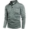 COOFANDY Men’s Quarter Button Henley Sweater Casual Knitted Sweatshirt Mock Neck Thermal Fleece Pullover Sweater with Pocket(Forest Green)