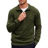 COOFANDY Men’s Quarter Zip Pullover Casual Long Sleeve Sweater Slim Fit Sweater Mock Neck Polo Sweater(Army Green)