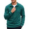COOFANDY Men’s Quarter Zip Pullover Casual Long Sleeve Sweater Slim Fit Sweater Mock Neck Polo Sweater(Peacock Blue)
