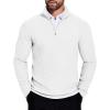 COOFANDY Men’s Quarter Zip Sweaters Slim Fit Lightweight Knitted Mock Neck Pullover Casual Polo Sweaters(White)