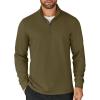 COOFANDY Men’s Quarter Zip Up Pullover Lightweight Mock Neck Sweatshirt Casual Long Sleeve Polo Shirt(Army Green)