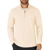 COOFANDY Men’s Quarter Zip Up Pullover Lightweight Mock Neck Sweatshirt Casual Long Sleeve Polo Shirt(Beige)