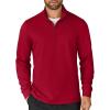 COOFANDY Men’s Quarter Zip Up Pullover Lightweight Mock Neck Sweatshirt Casual Long Sleeve Polo Shirt(Dark Red)