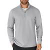 COOFANDY Men’s Quarter Zip Up Pullover Lightweight Mock Neck Sweatshirt Casual Long Sleeve Polo Shirt(Pale Grey)