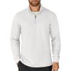 COOFANDY Men’s Quarter Zip Up Pullover Lightweight Mock Neck Sweatshirt Casual Long Sleeve Polo Shirt(White)