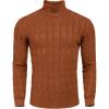 COOFANDY Mens Ribbed Slim Fit Knitted Pullover Casual Turtleneck Sweater(Brown)