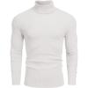 COOFANDY Men’s Ribbed Turtleneck Sweater Casual Basic Long Sleeve Knitted Pullover Sweater(White)