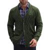 COOFANDY Mens Shawl Collar Cardigan Sweater Slim Fit Button Down Cable Knitted Sweater with Pockets(Army Green)