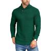 COOFANDY Men’s Shawl Collar Pullover Sweater Casual Slim Fit Button Textured Knit Sweaters(Dark Green)
