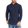 COOFANDY Men’s Shawl Collar Pullover Sweater Casual Slim Fit Button Textured Knit Sweaters(Navy Blue)