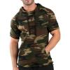 COOFANDY Men’s Short Sleeve Hoodie Workout Gym Sweatshirt Muscle Fit Fashion Athletic Hoodies Pullover Cotton Hooded T-Shirts(Camo)