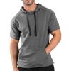 COOFANDY Men’s Short Sleeve Hoodie Workout Gym Sweatshirt Muscle Fit Fashion Athletic Hoodies Pullover Cotton Hooded T-Shirts(Dark Grey)