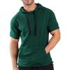 COOFANDY Men’s Short Sleeve Hoodie Workout Gym Sweatshirt Muscle Fit Fashion Athletic Hoodies Pullover Cotton Hooded T-Shirts(Green)