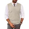 COOFANDY Men’s Sleeveless V Neck Pullover Sweater Slim Fit Casual Argyle Sweater Vest(1 Apricot)