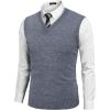 COOFANDY Men’s Sleeveless V Neck Pullover Sweater Slim Fit Casual Argyle Sweater Vest(Blue and White)