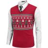 COOFANDY Men’s Sleeveless V Neck Pullover Sweater Slim Fit Casual Argyle Sweater Vest(Christmas Tree – Red)