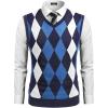 COOFANDY Men’s Sleeveless V Neck Pullover Sweater Slim Fit Casual Argyle Sweater Vest(Navy Blue)