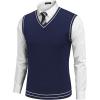 COOFANDY Men’s Sleeveless V Neck Pullover Sweater Slim Fit Casual Argyle Sweater Vest(Stripes Navy Blue)
