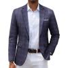 COOFANDY Men’s Slim Fit Casual Blazers Lightweight Sport Coats One Button Suit Jackets(Dark Blue – Plaid Blazer)