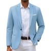 COOFANDY Men’s Slim Fit Casual Blazers Lightweight Sport Coats One Button Suit Jackets(Light Blue)