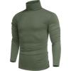 COOFANDY Men’s Slim Fit Mock Turtleneck Pullover Sweater Casual Basic Knitted Thermal Sweaters(Army Green)