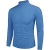 COOFANDY Men’s Slim Fit Mock Turtleneck Pullover Sweater Casual Basic Knitted Thermal Sweaters(Blue)