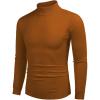 COOFANDY Men’s Slim Fit Mock Turtleneck Pullover Sweater Casual Basic Knitted Thermal Sweaters(Brown)