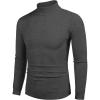 COOFANDY Men’s Slim Fit Mock Turtleneck Pullover Sweater Casual Basic Knitted Thermal Sweaters(Dark Gray)