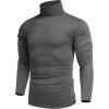 COOFANDY Men’s Slim Fit Mock Turtleneck Pullover Sweater Casual Basic Knitted Thermal Sweaters(Dark Grey)