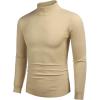 COOFANDY Men’s Slim Fit Mock Turtleneck Pullover Sweater Casual Basic Knitted Thermal Sweaters(Khaki)