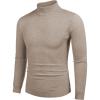 COOFANDY Men’s Slim Fit Mock Turtleneck Pullover Sweater Casual Basic Knitted Thermal Sweaters(Light Khaki)