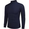 COOFANDY Men’s Slim Fit Mock Turtleneck Pullover Sweater Casual Basic Knitted Thermal Sweaters(Navy Blue)