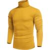 COOFANDY Men’s Slim Fit Mock Turtleneck Pullover Sweater Casual Basic Knitted Thermal Sweaters(Yellow)