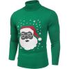 COOFANDY Men’s Slim Fit Turtleneck Cotton T Shirts Casual Long Sleeve Basic Tops Lightweight Pullover Sweater(Green Santa Claus)
