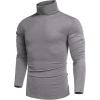 COOFANDY Men’s Slim Fit Turtleneck Cotton T Shirts Casual Long Sleeve Basic Tops Lightweight Pullover Sweater(Grey)