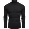 COOFANDY Men’s Slim Fit Turtleneck Sweater Casual Basic Knitted Long Sleeve Pullover Sweater(A-black)