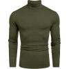 COOFANDY Men’s Slim Fit Turtleneck Sweater Casual Basic Knitted Long Sleeve Pullover Sweater(Army Green)
