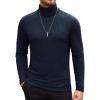 COOFANDY Men’s Slim Fit Turtleneck Sweater Casual Basic Knitted Long Sleeve Pullover Sweater(Dark Blue)