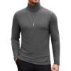 COOFANDY Men’s Slim Fit Turtleneck Sweater Casual Basic Knitted Long Sleeve Pullover Sweater(Dark Grey)