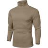 COOFANDY Men’s Slim Fit Turtleneck Sweater Casual Basic Knitted Long Sleeve Pullover Sweater(Dull Brown)